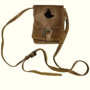 Alpine Beautiful Leather Horse Hair Silhouette cell phone Crossover Bag